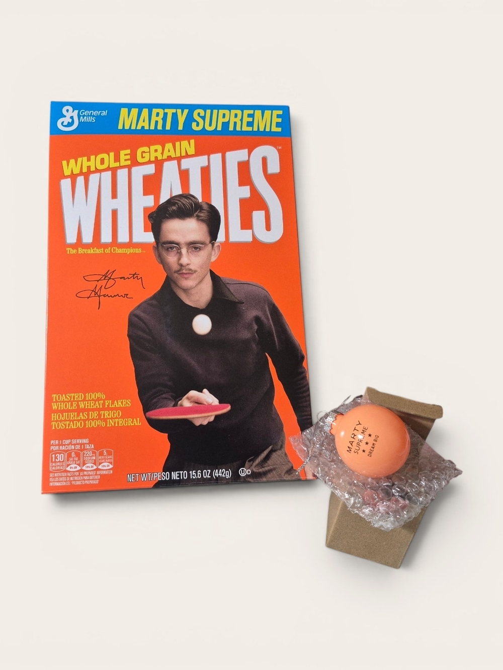 RARE Marty Supreme Collectible Wheaties Cereal And Ping-Pong Ornament